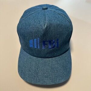 Vintage FBI‎ blue denim snapback hat OSFA